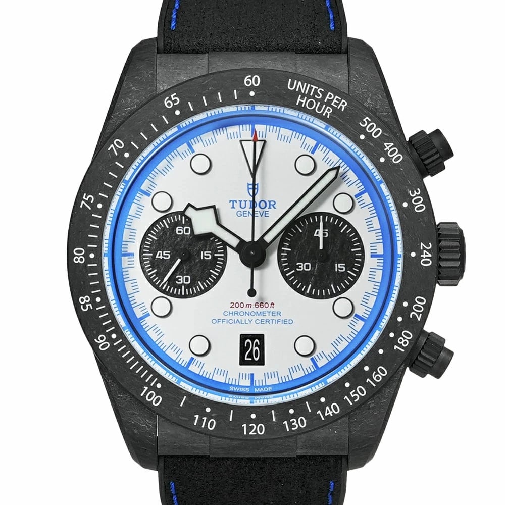 TUDOR BLACK WHITE WATCH: TUDOR Black White Watch Brand: TUDOR Type: Wristwatch Material: Band MaterialCarbon Fiber, Band MaterialCarbon Fiber, Case MaterialCase MaterialN/A Color: white Size: Wrist SizeNA, Case