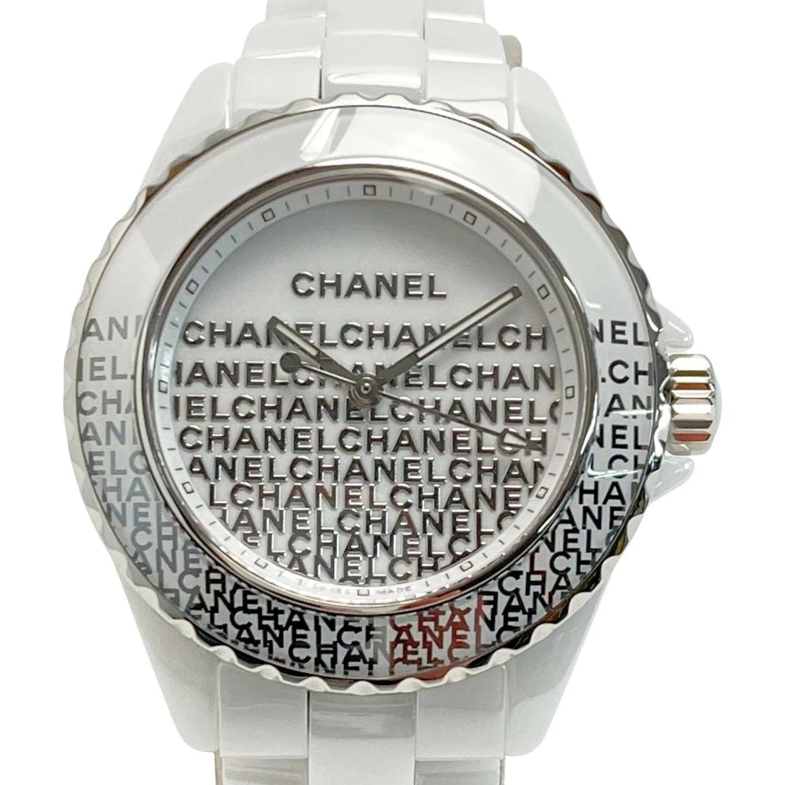 CHANEL WHITE WATCH: CHANEL White Watch Brand: CHANEL Type: Wristwatch Material: Band MaterialCeramic, Band MaterialCeramic, Case MaterialCase MaterialN/A Color: white Size: Wrist Sizenone, Case Size33mm 