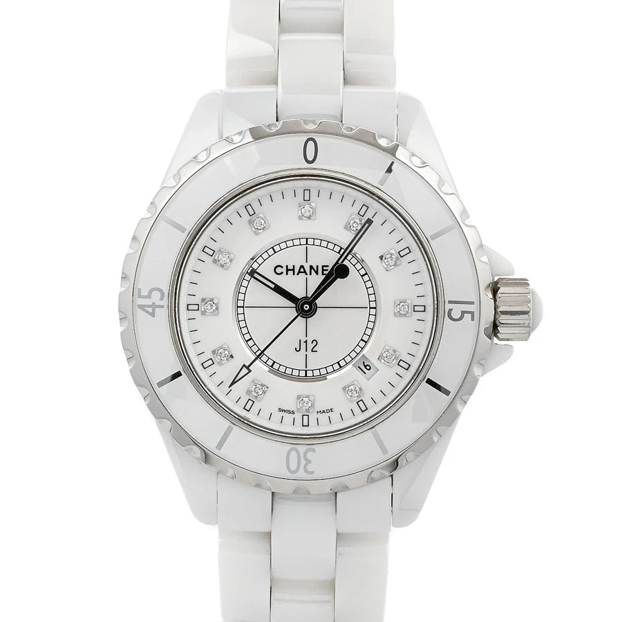 CHANEL J12 WHITE WATCH: CHANEL J12 White Watch Brand: CHANEL Type: Wristwatch Material: Band MaterialCeramic/Bracelet, Band MaterialCeramic/Bracelet, Case MaterialCase MaterialN/A Color: white Size: Wrist Size17.5cm,