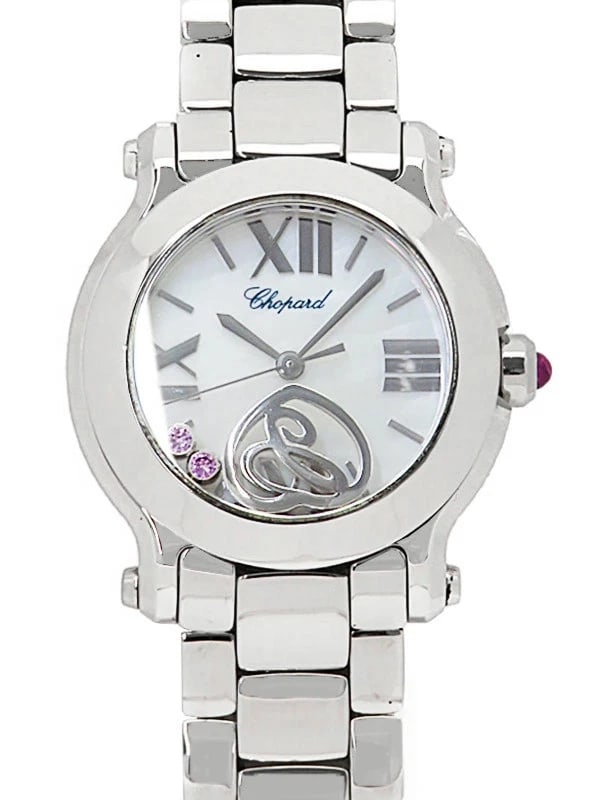 CHOPARD HAPPY SPORTS SAPPHIRE HEART WATCH: CHOPARD Happy Sports Sapphire Heart Watch Brand: CHOPARD Type: Wristwatch Material: Band MaterialN/A, Band MaterialN/A, Case MaterialCase MaterialN/A Color: white Size: Wrist Size15.5cm, Case Size