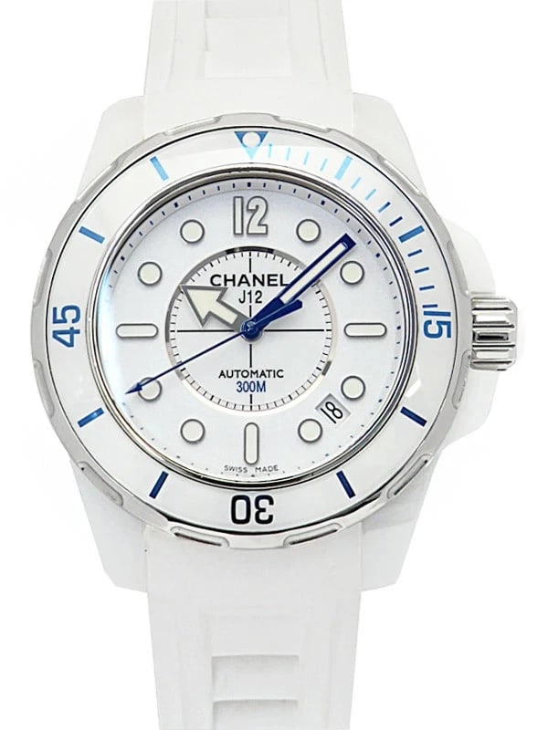 CHANEL J12 MARINE WHITE CERAMIC WATCH: CHANEL J12 Marine White Ceramic Watch Brand: CHANEL Type: Wristwatch Material: Band MaterialN/A, Band MaterialN/A, Case MaterialCase MaterialN/A Color: white Size: Wrist Size16.5cm, Case