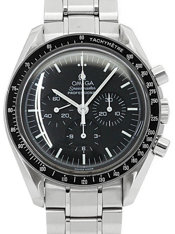 OMEGA SPEEDMASTER MOONWATCH BLACK WATCH: OMEGA Speedmaster Moonwatch Black Watch Brand: OMEGA Type: Wristwatch Material: Band MaterialN/A, Band MaterialN/A, Case MaterialCase MaterialN/A Color: black Size: Wrist Size20.5cm, Case