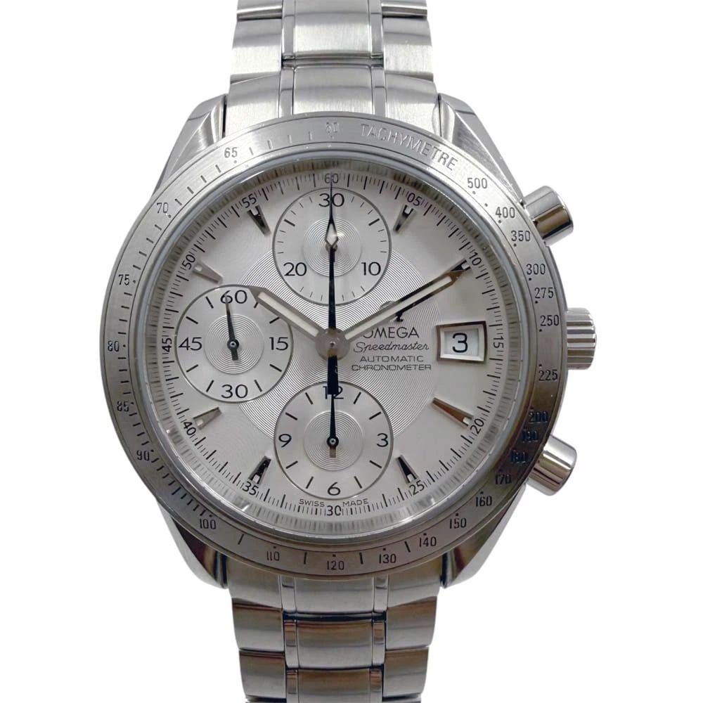 OMEGA SPEEDMASTER WATCH: OMEGA Speedmaster Watch Brand: OMEGA Type: Wristwatch Material: Band MaterialN/A, Band MaterialN/A, Case MaterialCase MaterialN/A Color: silver Size: Wrist Size20cm, Case Size40mm 