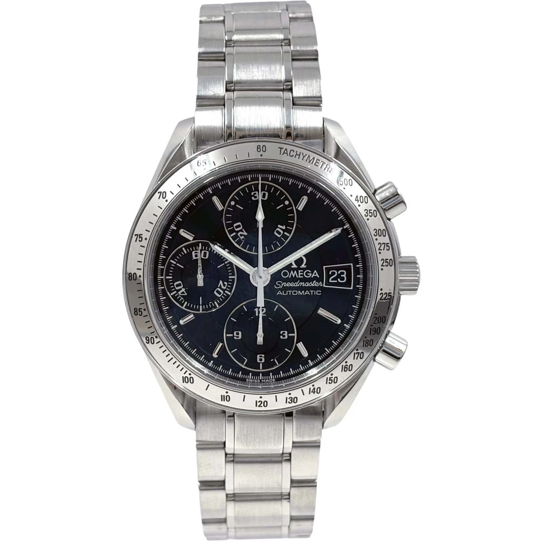 OMEGA SPEEDMASTER BLACK WATCH: OMEGA Speedmaster Black Watch Brand: OMEGA Type: Wristwatch Material: Band MaterialN/A, Band MaterialN/A, Case MaterialCase MaterialN/A Color: black Size: Wrist SizeNA, Case Size39mm 