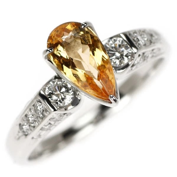 PT900 IMPERIAL TOPAZ DIAMOND RING: Pt900 Imperial Topaz Diamond Ring Brand: None Type/Style: Ring Material: Metal Purity 900, Metal Platinum, Main Stone/Creation Topaz Color: None Size: 7.5 US Accessories: None Accessories