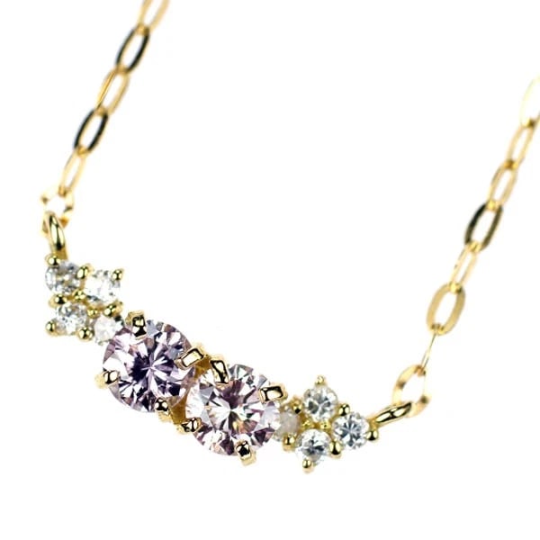 RARE K18YG NATURAL PINK DIAMOND PENDANT NECKLACE: Rare K18YG Natural Pink Diamond Pendant Necklace Brand: None Type/Style: Pendant Necklace Material: Metal Purity None, Metal K18YG, Main Stone/Creation Natural Color: None Size: Necklace: