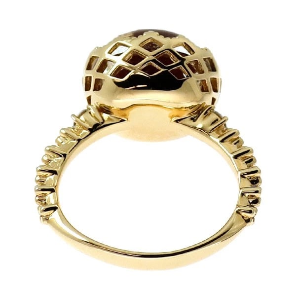 K18YG QUARTZ DIAMOND RING - 2