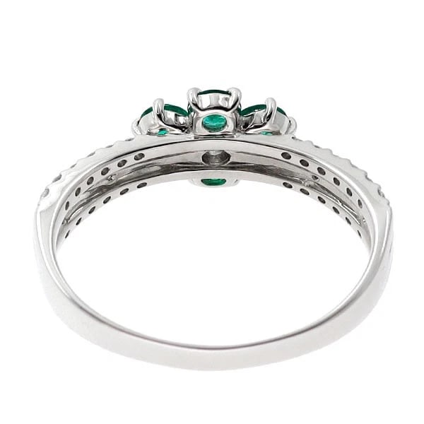 PT900 EMERALD DIAMOND RING - 2