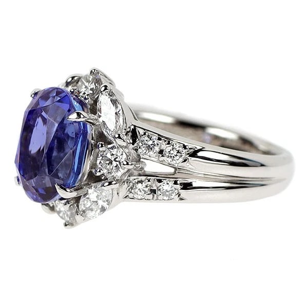 PT900 TANZANITE DIAMOND RING - 2