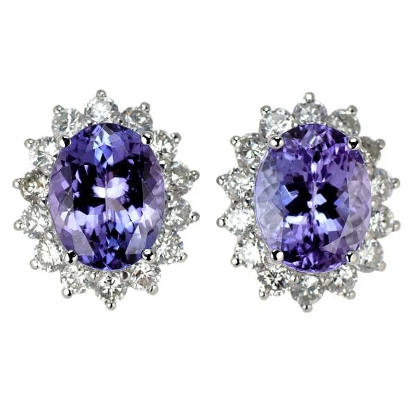 PT950/ PT900 TANZANITE DIAMOND EARRINGS: Pt950/ Pt900 Tanzanite Diamond Earrings Brand: None Type/Style: piercing Material: Metal Purity 950, Metal Platinum, Main Stone/Creation : Weight(Carat) Color: None Size: