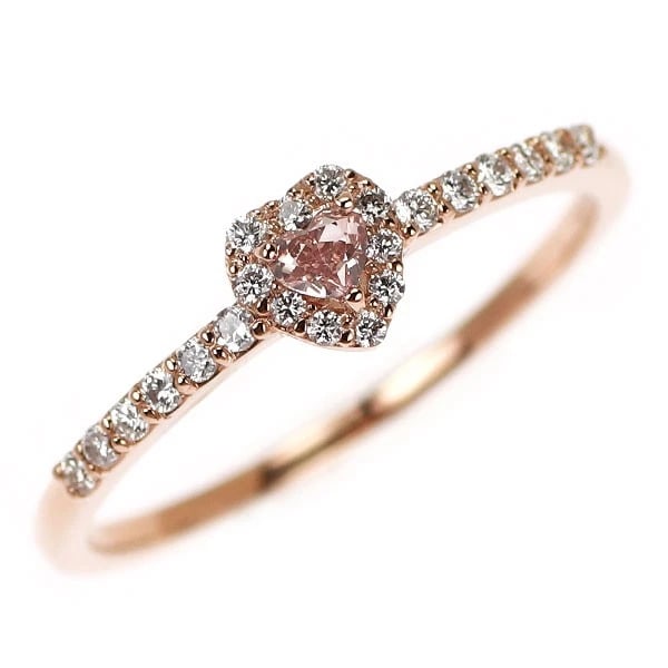 BRAND NEW K18PG HEART SHAPE NATURAL PINK DIAMOND RING: Brand New K18PG Heart Shape Natural Pink Diamond Ring Brand: None Type/Style: Ring Material: Metal Purity K18, Metal Gold, Main Stone/Creation Natural Color: None Size: 5.25 US Accessories: