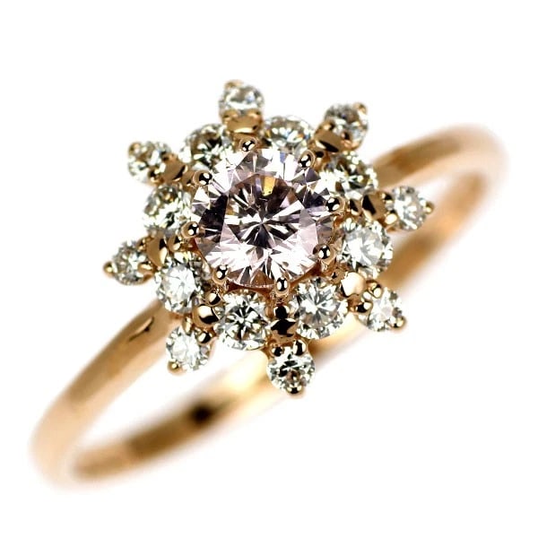 BRAND NEW RARE K18PG NATURAL PINK DIAMOND RING: Brand New Rare K18PG Natural Pink Diamond Ring Brand: None Type/Style: Ring Material: Metal Purity K18, Metal Gold, Main Stone/Creation Natural Color: None Size: 6 US Accessories: None Acc