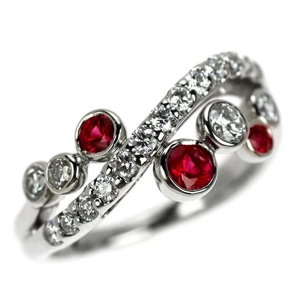 PT900 RUBY DIAMOND RING: Pt900 ruby diamond ring Brand: None Type/Style: Ring Material: Metal Purity 900, Metal Platinum, Main Stone/Creation Ruby Color: Platinum Size: 4.75 - 5 US Accessories: None Accessories No