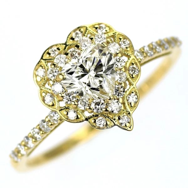 BRAND NEW K18YG HEART SHAPE DIAMOND RING: Brand New K18YG Heart Shape Diamond Ring Brand: None Type/Style: Ring Material: Metal Purity K18, Metal Gold, Main Stone/Creation Natural Color: None Size: 6 US Accessories: None Accessories