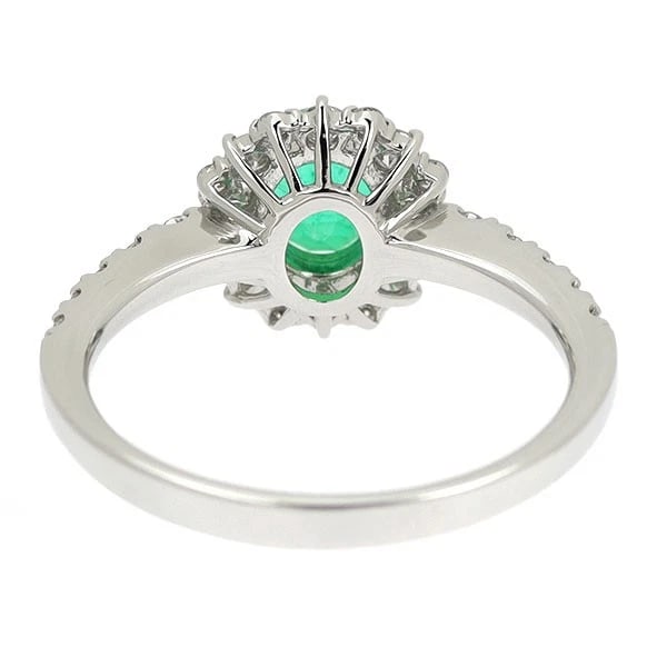 PT950 EMERALD DIAMOND RING - 2