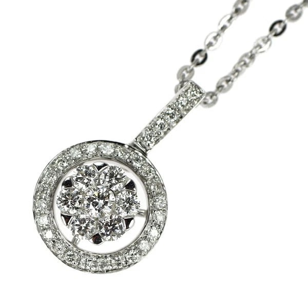 CORONET K18WG DIAMOND PENDANT NECKLACE: Coronet K18WG Diamond Pendant Necklace Brand: None Type/Style: Pendant Necklace Material: Metal Purity K18, Metal Gold, Main Stone/Creation Natural Color: White Gold Size: Necklace: Chain Length 4