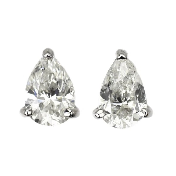 BRAND NEW PT900 PEAR CUT DIAMOND EARRINGS: Brand New Pt900 Pear Cut Diamond Earrings Brand: None Type/Style: piercing Material: Metal Purity 900, Metal Platinum, Main Stone/Creation Natural Color: None Size: Length/Width/Diameter7.0 Acces