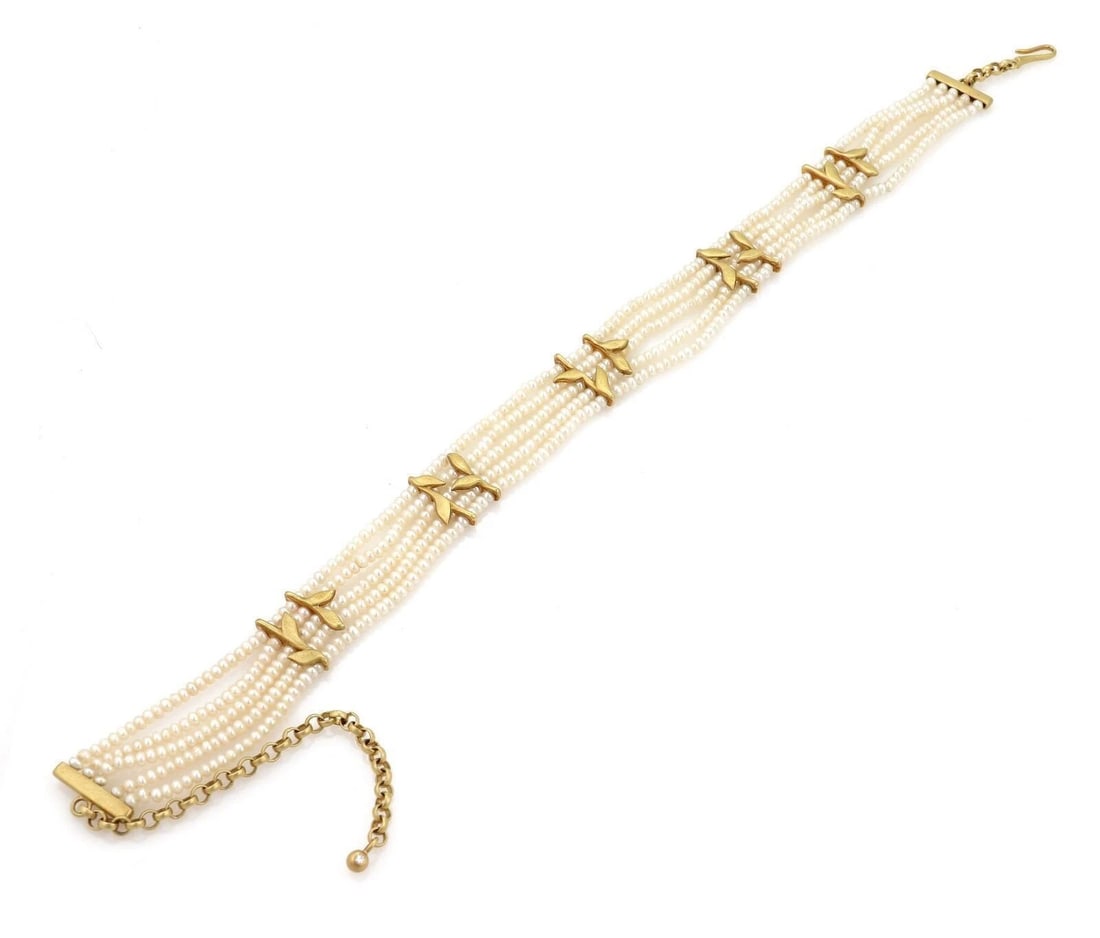 H.STERN STRANDS NECKLACE BRACELET SET: H.Stern Strands Necklace Bracelet Set Brand: H. Stern Type: necklace bracelet set Material: 18k yellow gold Main Stone/Creation/Gemstone Pearls & Color: None Size: Measurement: necklace