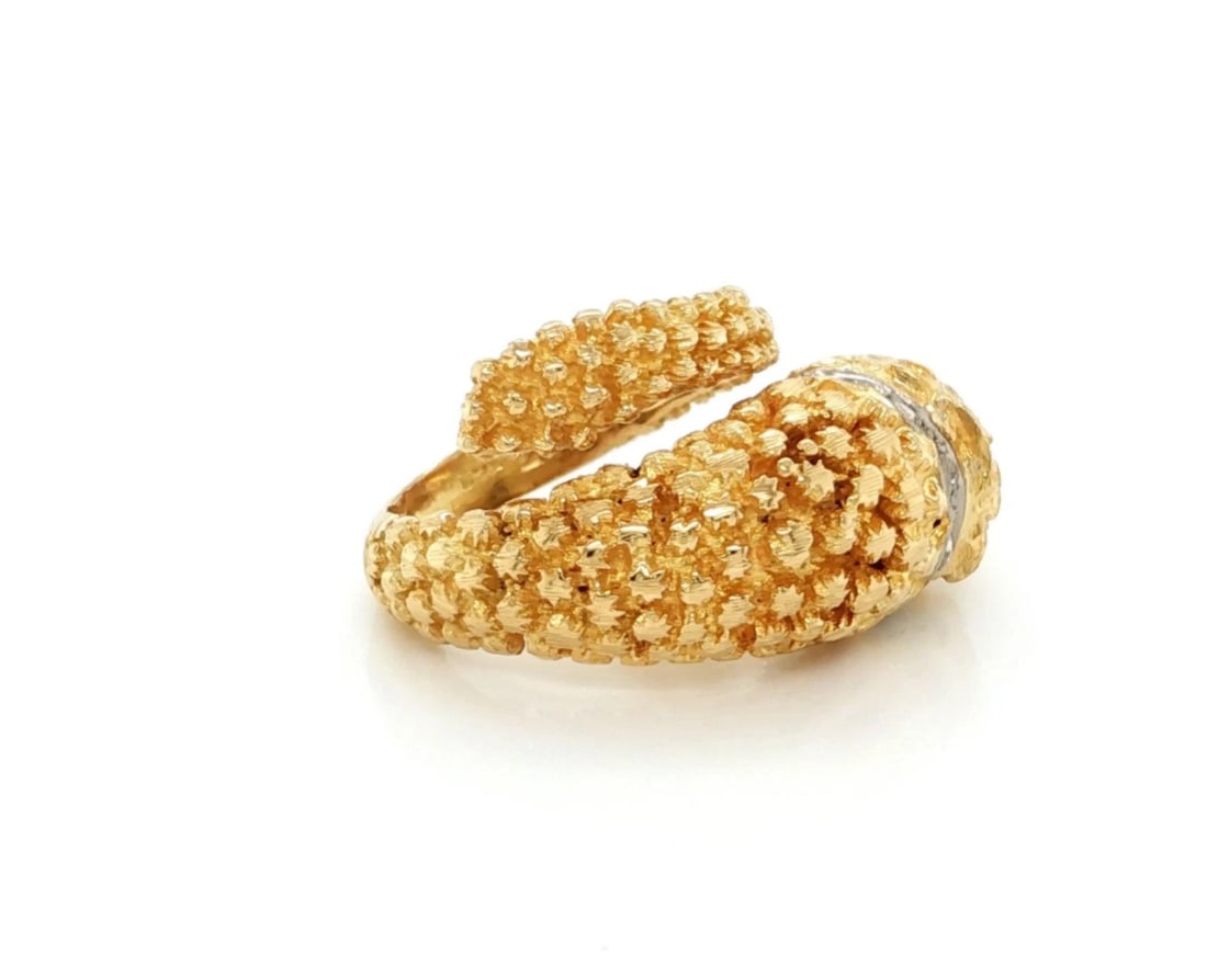 DIAMOND RUBY SNAKE BYPASS RING GREEK - 2