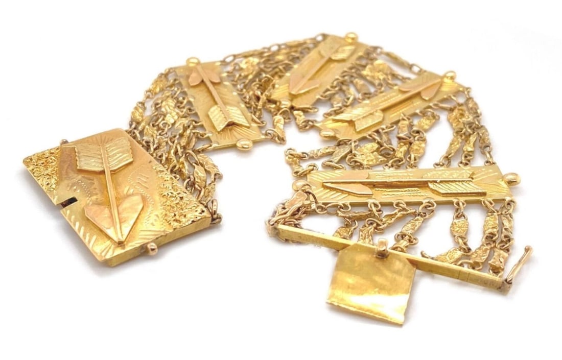 MULTI STRAND ARROW BARS WIDE BRACELET - 2