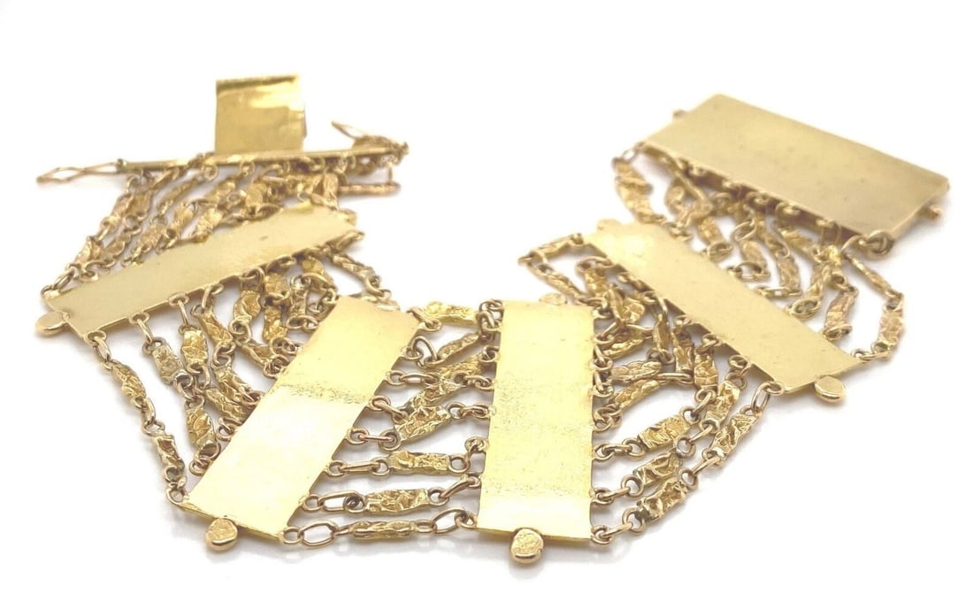 MULTI STRAND ARROW BARS WIDE BRACELET - 3