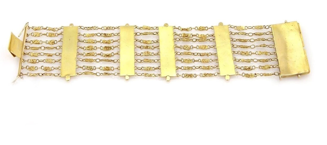MULTI STRAND ARROW BARS WIDE BRACELET - 5