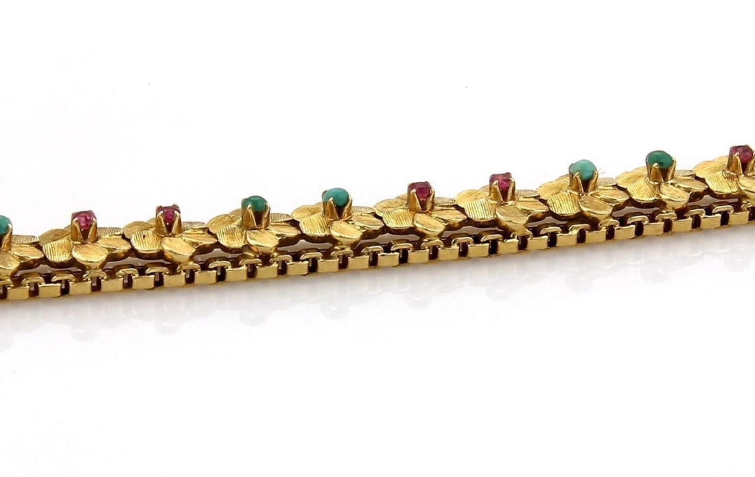 MULTIGEMS FLORAL LINK BRACELET - 3