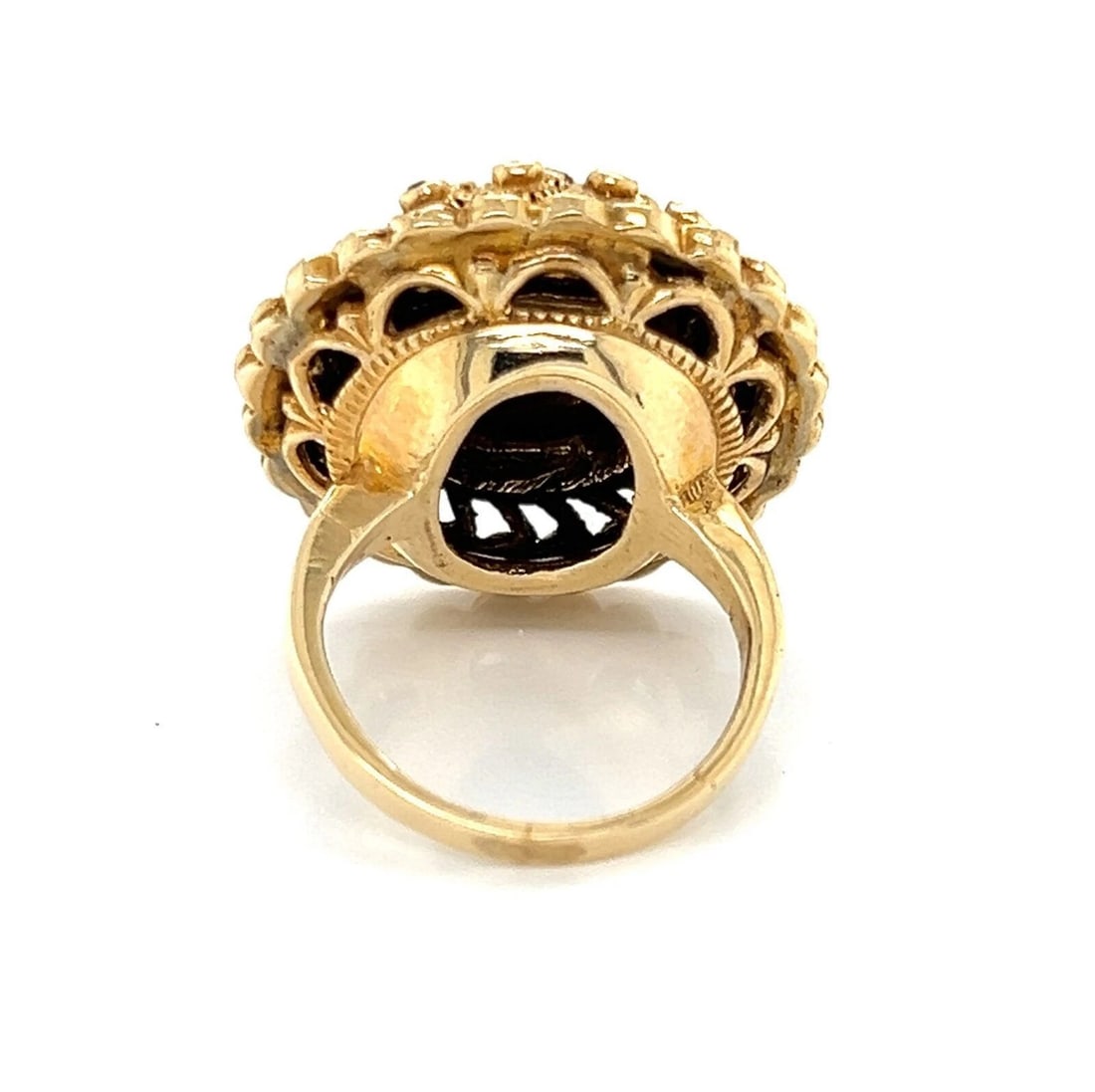 SAPPHIRE RUBY ETRUSCAN 14K YELLOW GOLD RING - 2