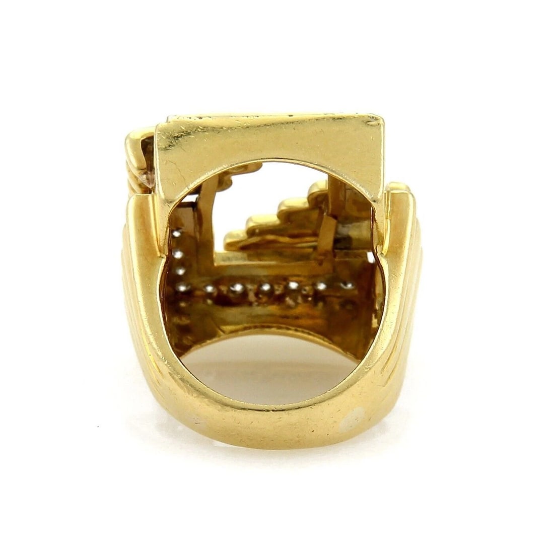 DIAMOND RECTANGULAR SHAPE OPEN TOP RING - 3