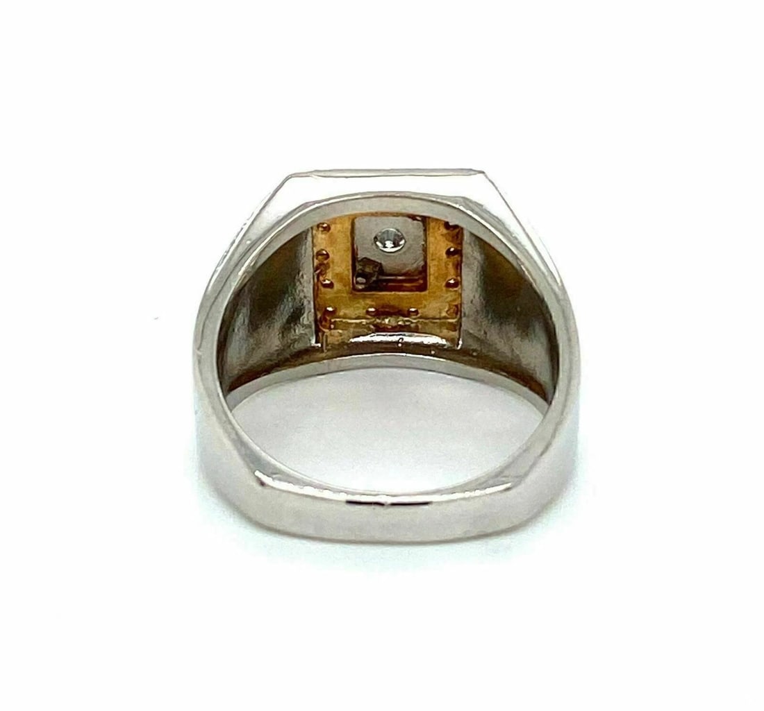 PLATINUM & DIAMOND RECTANGULAR TOP RING - 2