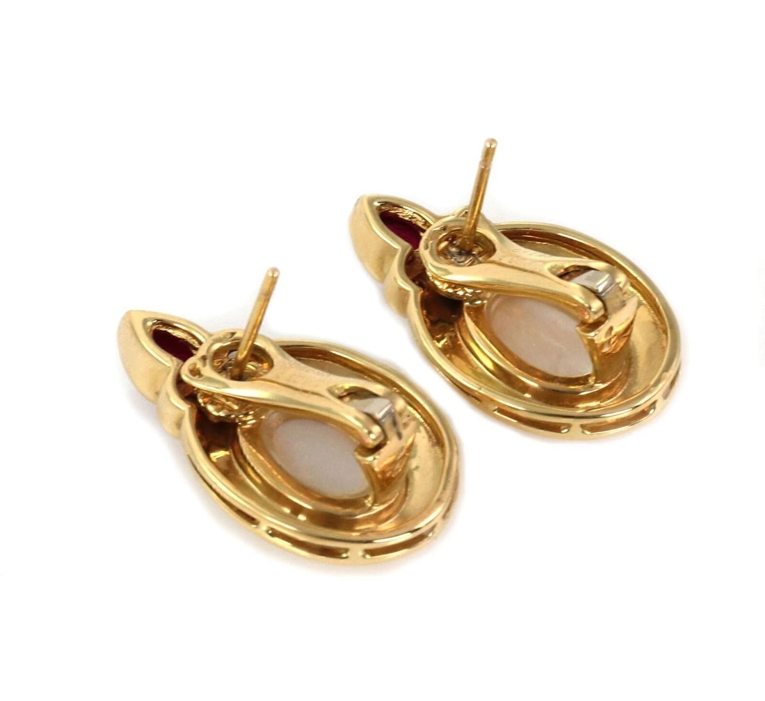 CHRISTIAN DIOR DIAMOND RUBY EARRINGS - 2