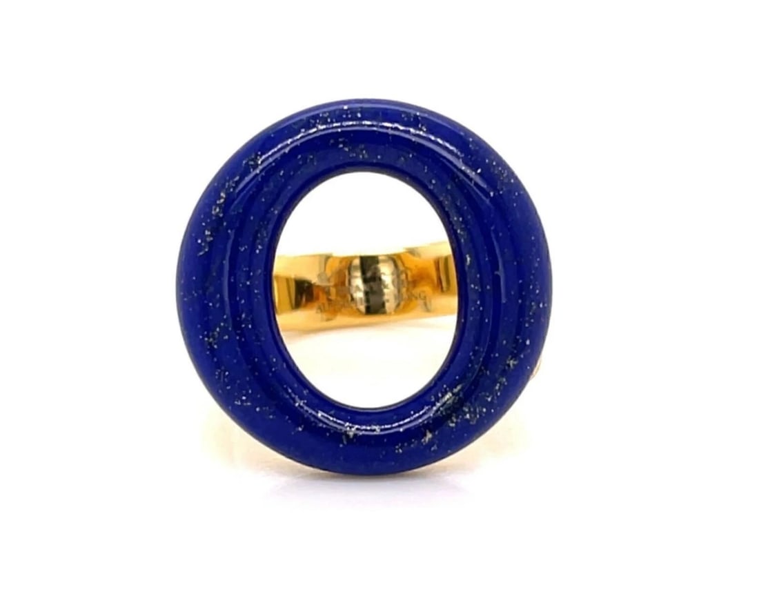 TIFFANY & CO. PERETTI SEVILLANA LAPIS LAZULI RING: Tiffany & Co. Peretti Sevillana Lapis Lazuli Ring Brand: Tiffany & Co. Type: Ring Material: 18k Yellow Gold Main Stone/Creation/Gemstone Main Stone Lapis Lazuli Color: None Size: 7 US Accessories