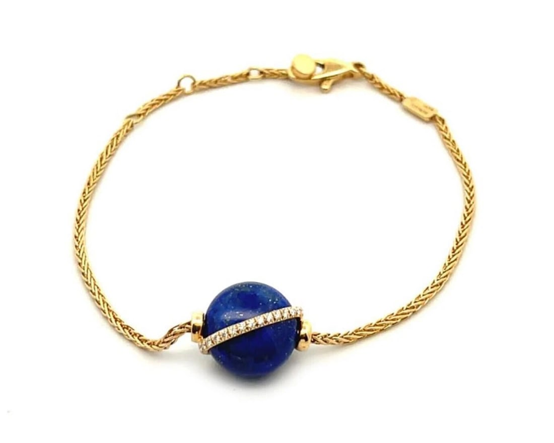 FRED OF PARIS BAIE DE ANGES LAPIS & DIAMOND BRACELET: Fred of Paris Baie De Anges Lapis & Diamond Bracelet Brand: Fred of Paris Type: Bracelet Material: 18k yellow gold Main Stone/Creation/Gemstone Gemstones: lapis lazuli and Color: Yellow Size: