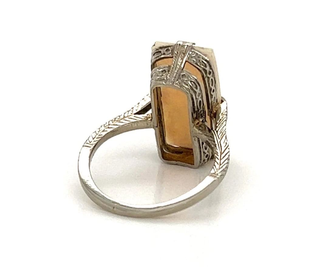 OPAL SOLITAIRE 18K WHITE GOLD RING - 3