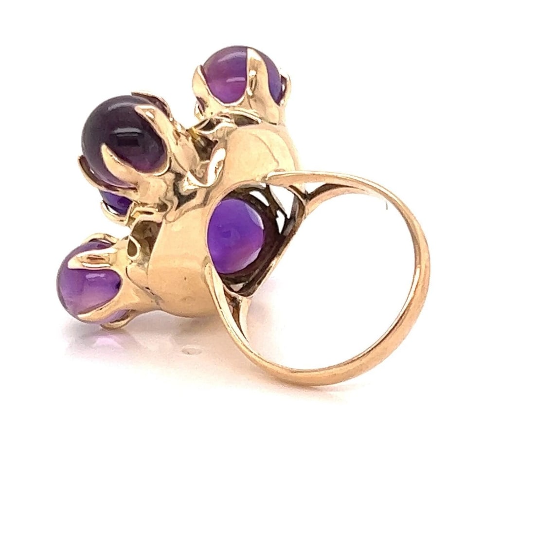 CABOCHON AMETHYST LARGE COCKTAIL RING - 3