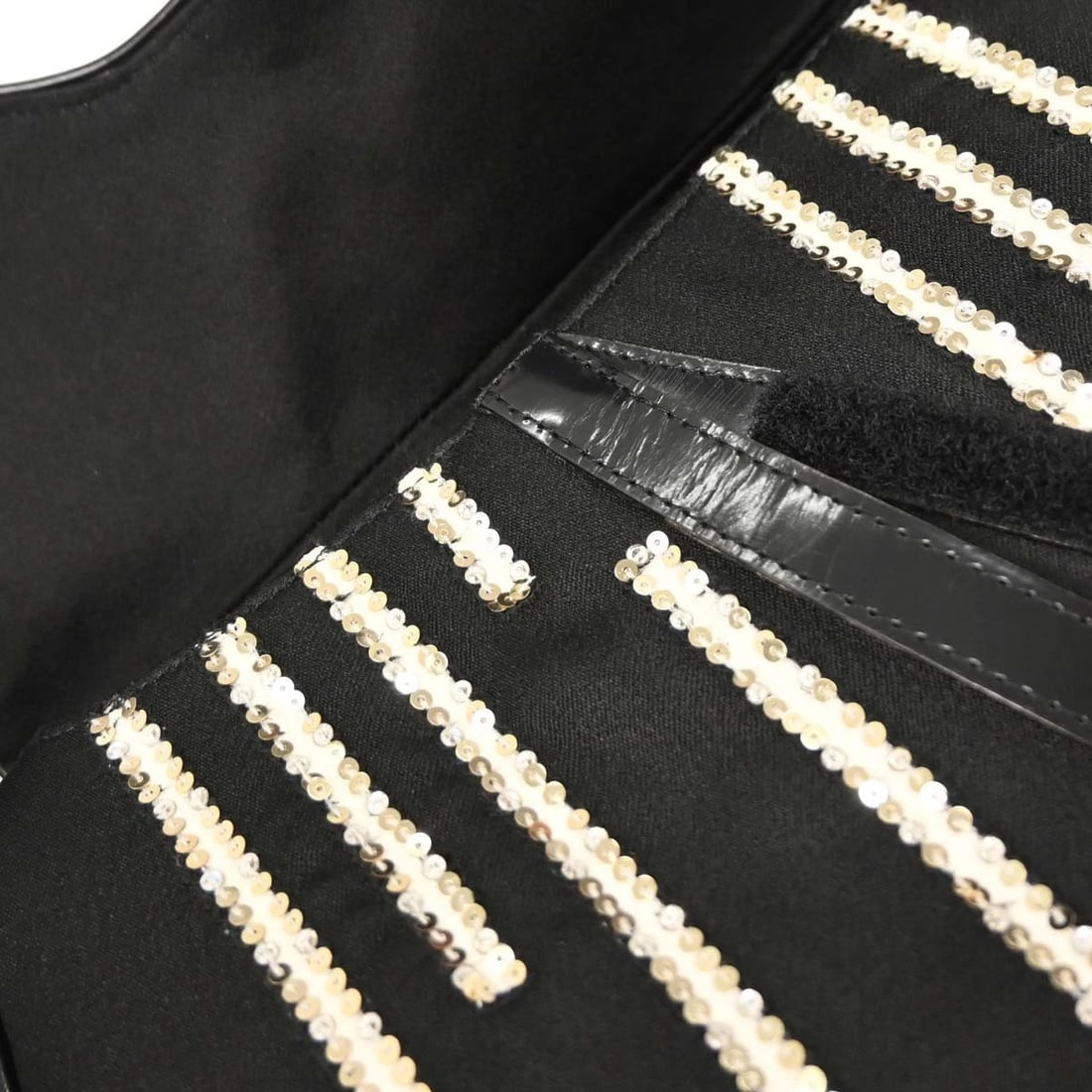 CHRISTIAN DIOR WHITE BLACK SEQUINS SADDLE HANDBAG - 7