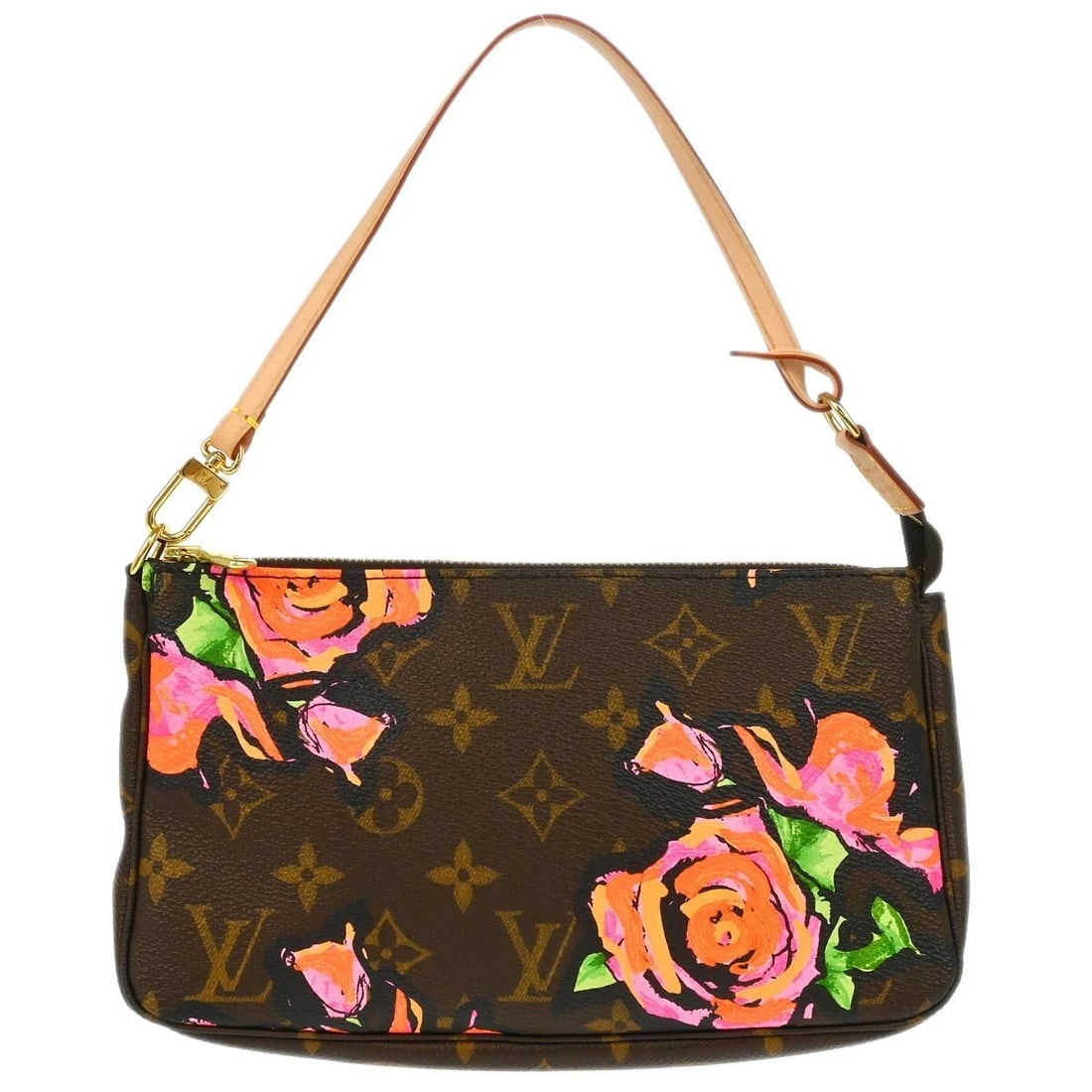 LOUIS VUITTON MONOGRAM ROSE POCHETTE ACCESSOIRES HANDBAG: Louis Vuitton Monogram Rose Pochette Accessoires Handbag Brand: Louis Vuitton Type: Hand Bag Material/Exterior Material: Monogram Rose Canvas, Leather Color/Exterior Color: Brown, Pink, etc Size:
