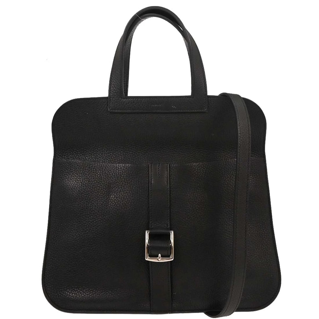 HERMES BLACK TAURILLON CLEMENCE HALZAN 31 2WAY TOTE BAG: Hermes Black Taurillon Clemence Halzan 31 2way Tote Bag Brand: HERMÈS Type: Shoulder Bag Material/Exterior Material: Taurillon Clemence Color/Exterior Color: Black Size: W 12.2 x H 11.0 x D 3.5 "