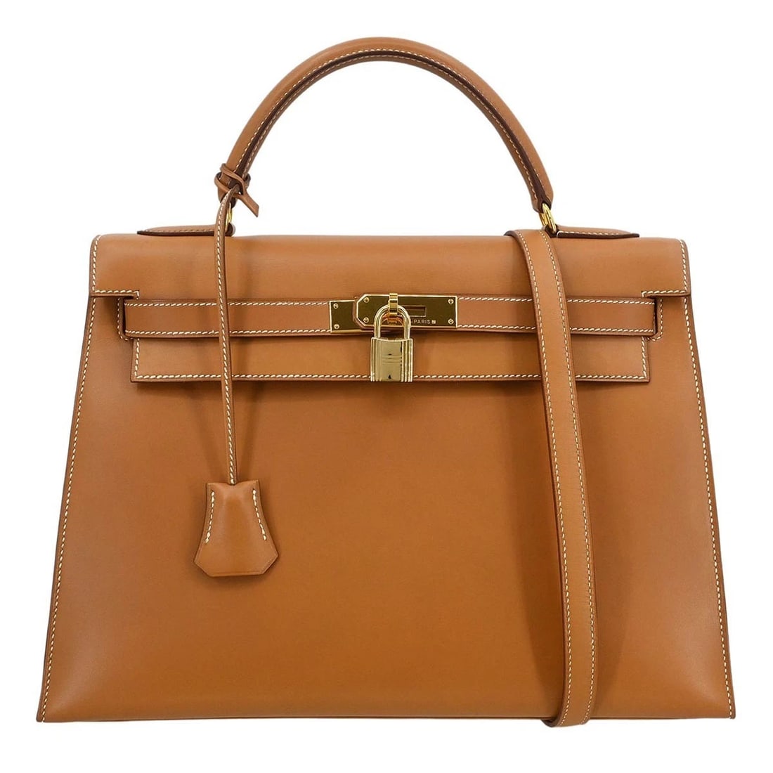 HERMES NATURAL VEAU CHAMONIX KELLY 32 SELLIER 2WAY HANDBAG: Hermes Natural Veau Chamonix Kelly 32 Sellier 2way Handbag Brand: HERMÈS Type: Satchel/Top Handle Bag Material/Exterior Material: Veau Chamonix Color/Exterior Color: Natural Size: W 12.6 x H 9.1