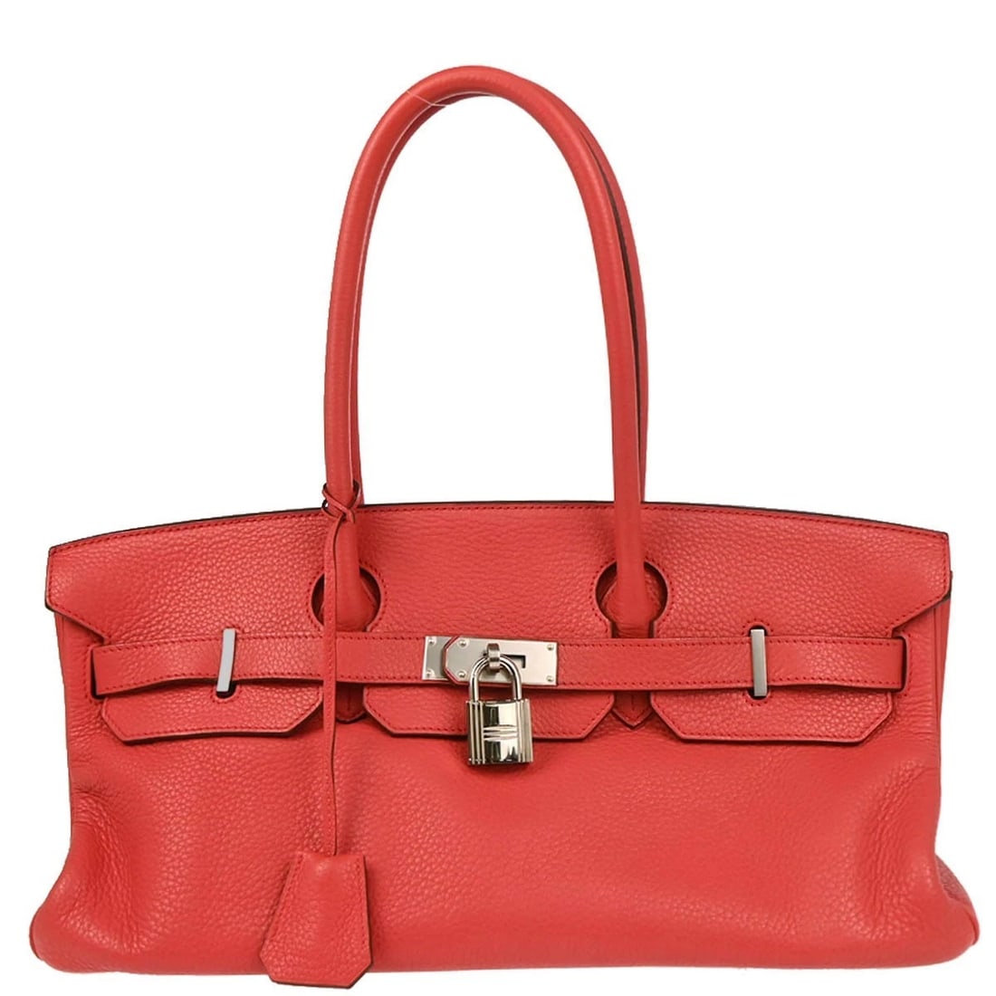 HERMES BOUGAINVILLIER TAURILLON CLEMENCE JPG SHOULDER BIRKIN: Hermes Bougainvillier Taurillon Clemence JPG Shoulder Birkin Brand: HERMÈS Type: Top Handle Bag Material/Exterior Material: Taurillon Clemence Color/Exterior Color: Bougainvillier Size: W 16.5 x