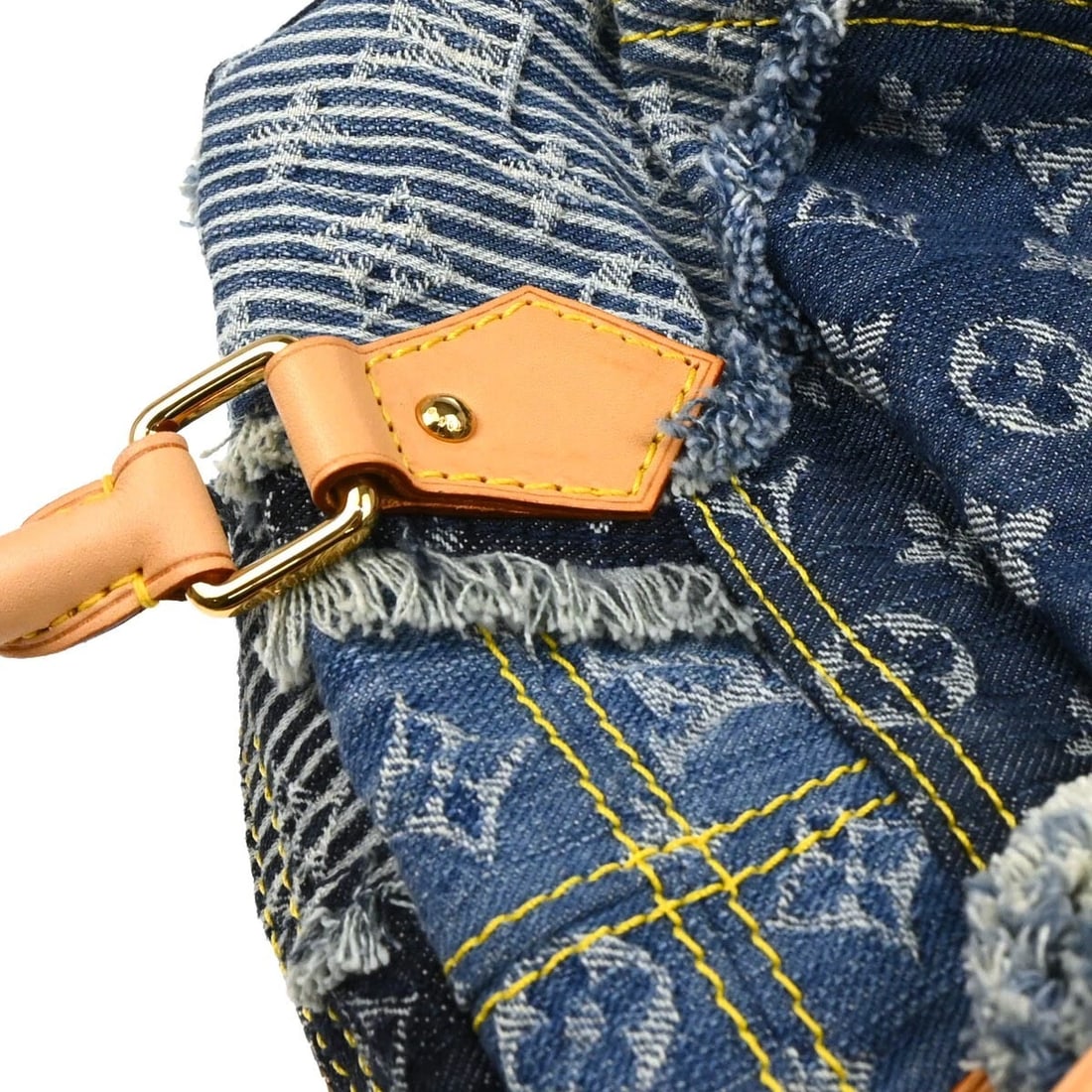 LOUIS VUITTON MONOGRAM DENIM PATCHWORK BOWLY SHOULDER BAG - 6