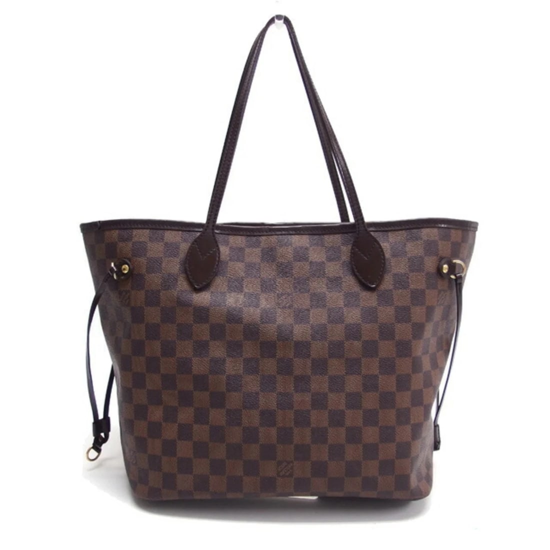 LOUIS VUITTON DAMIER NEVERFULL MM TOTE BAG: Louis Vuitton Damier Neverfull MM Tote Bag Brand: Louis Vuitton Type/Style: Handbag, Shoulder bag, Tote bag Material: Damier Canvas , Leather Color: Dark brown Size: Size (HxWxD) 29cm x 42cm x 16c