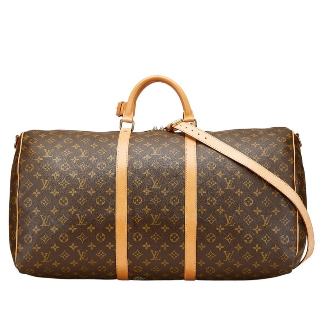 LOUIS VUITTON MONOGRAM KEEPALL 60 BANDOULIERE BOSTON/SHOULDER BAG: Louis Vuitton Monogram Keepall 60 Bandouliere Boston/Shoulder Bag Brand: Louis Vuitton Type/Style: Boston bag, Shoulder bag Material: PVC , Leather Color: Brown Size: Size (HxWxD) 33cm x 60cm x 25