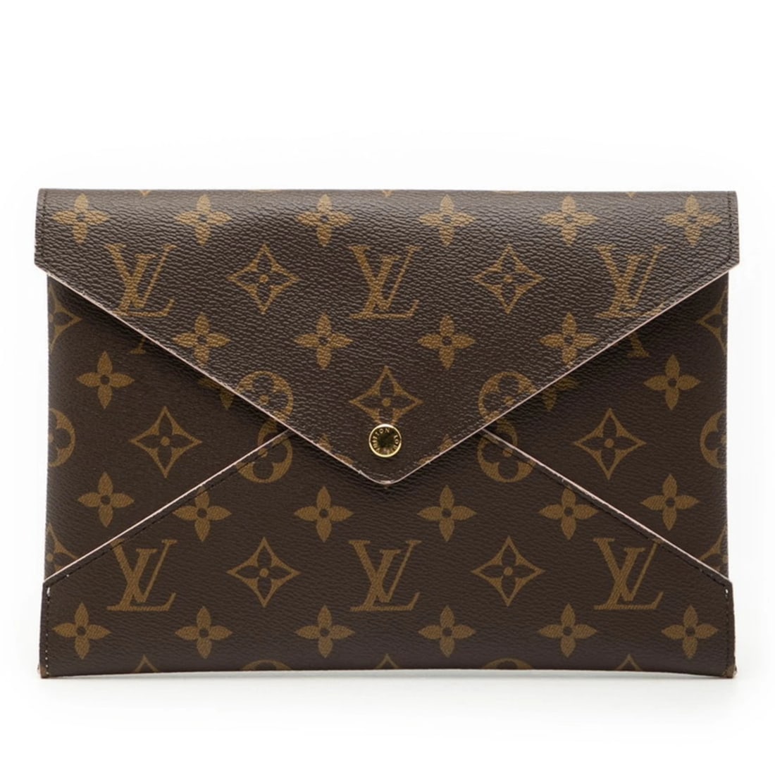 LOUIS VUITTON MONOGRAM POCHETTE KIRIGAMI CLUTCH BAG: Louis Vuitton Monogram Pochette Kirigami Clutch Bag Brand: Louis Vuitton Type/Style: Clutch bag, Pochette, Pouch Material: PVC , Leather Color: Brown Size: Size (HxWxD) 16.5cm x 16cm x 1.5cm / 6.4