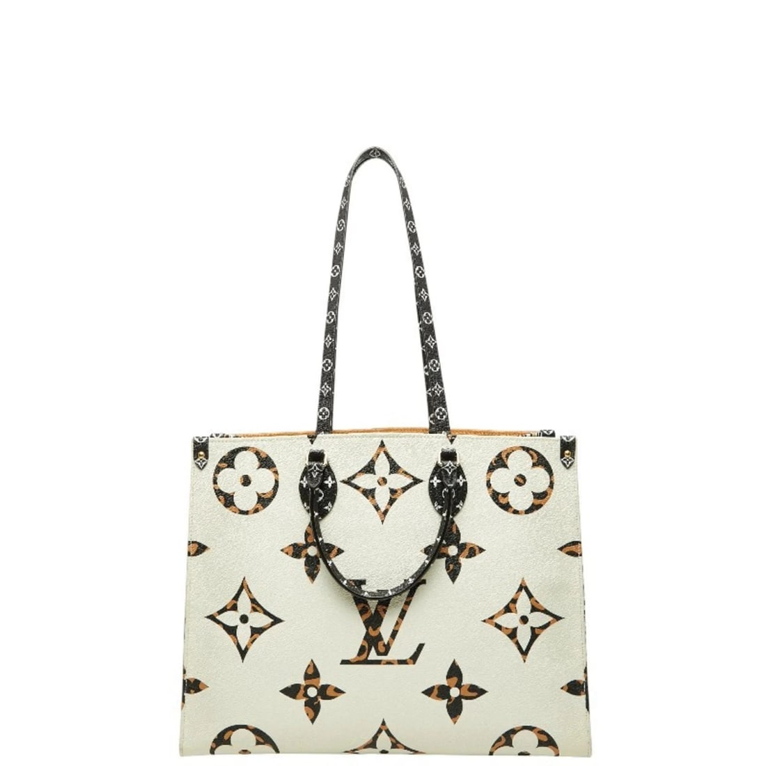 LOUIS VUITTON MONOGRAM JUNGLE ON THE GO GM TOTE BAG: Louis Vuitton Monogram Jungle On the Go GM Tote Bag Brand: Louis Vuitton Type/Style: Shoulder bag, Tote bag Material: PVC , Leather Color: Black, Brown, LV Off White Size: Size (HxWxD) 32cm x 41.5