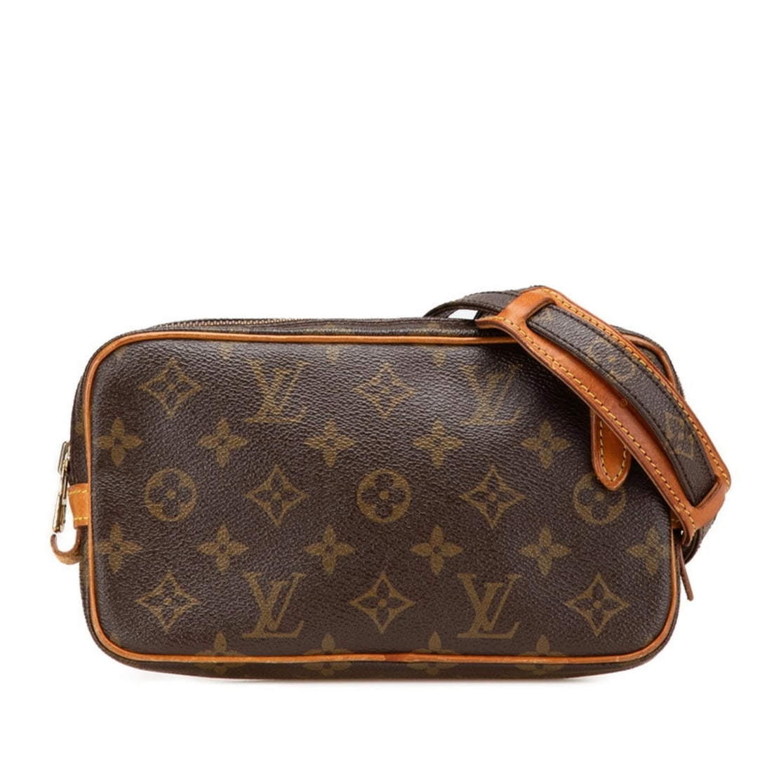 LOUIS VUITTON MONOGRAM POCHETTE MARLY BANDOULIERE CROSSBODY: Louis Vuitton Monogram Pochette Marly Bandouliere Crossbody Brand: Louis Vuitton Type/Style: Pochette, Shoulder bag Material: PVC , Leather Color: Brown Size: Size (HxWxD) 12cm x 21cm x 4cm / 4.72