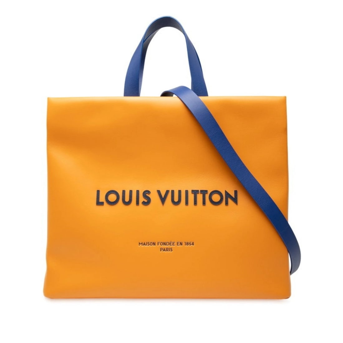 LOUIS VUITTON SHOPPER TOTE MM BAG/SHOULDER BAG: Louis Vuitton Shopper Tote MM Bag/Shoulder Bag Brand: Louis Vuitton Type/Style: Shoulder bag, Tote bag Material: Leather Color: Orange, Saffron Size: Size (HxWxD) 33cm x 40.5cm x 15.5cm /