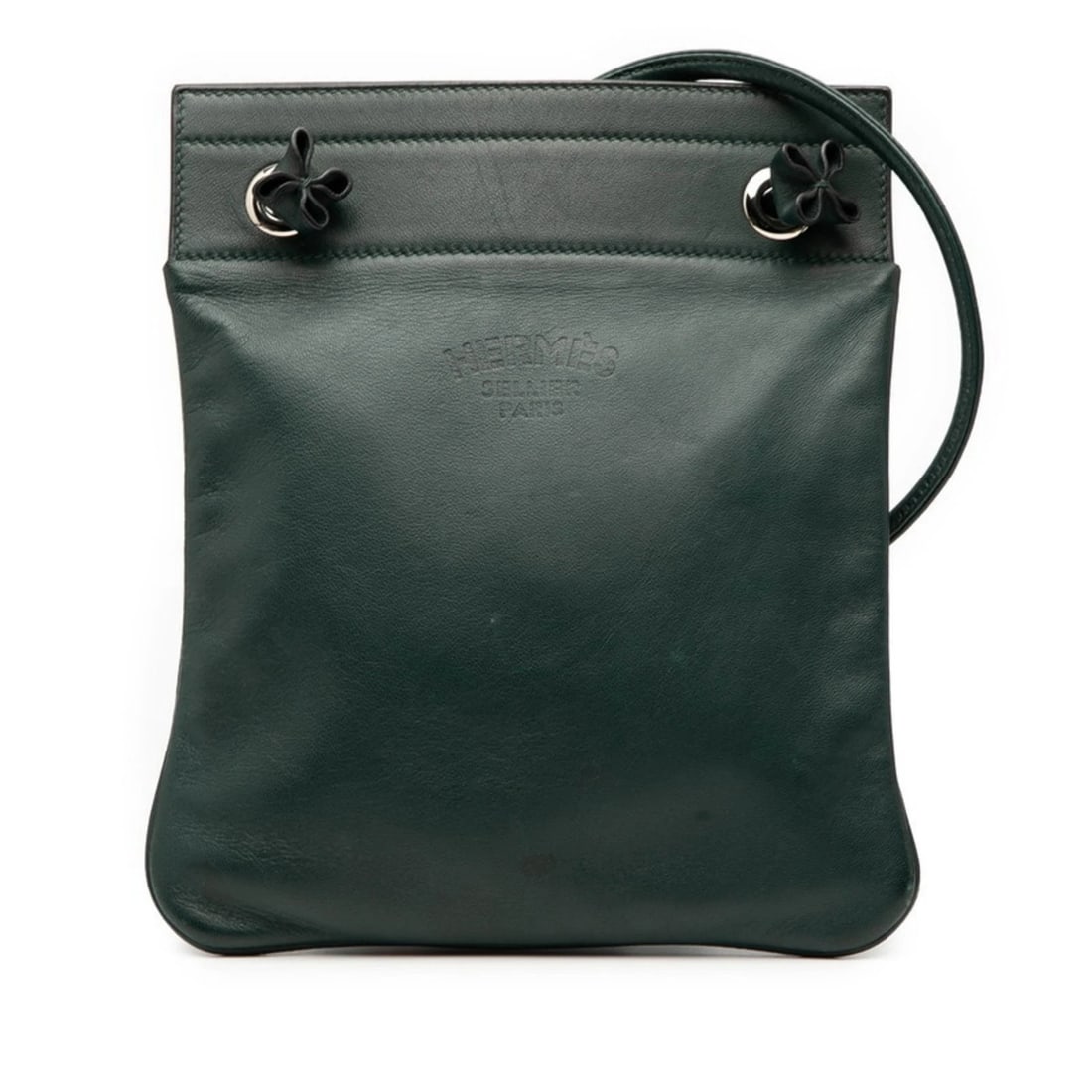 HERMES ALINE MINI CROSSBODY SHOULDER BAG: Hermes Aline Mini Crossbody Shoulder Bag Brand: Hermes Type/Style: Shoulder bag Material: Swift leather Color: Green Size: Size (HxWxD) 23cm x 20cm x 1.5cm / 9.05'' x 7.87'' x 0.59'' Accessories: