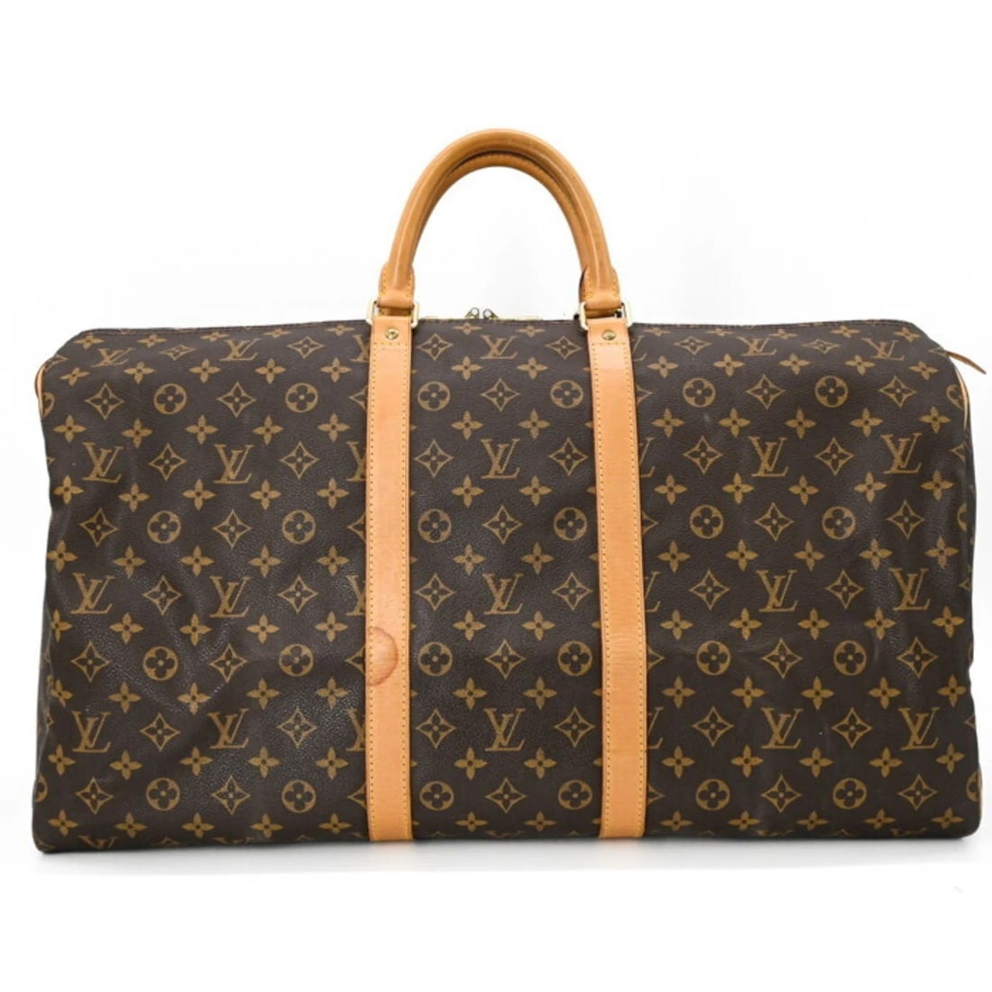LOUIS VUITTON KEEPALL 55 BOSTON BAG MONOGRAM: LOUIS VUITTON Keepall 55 Boston Bag Monogram Brand: Louis Vuitton Type/Style: Boston bag Material: Monogram Color: Brown, Monogram Size: Size (HxWxD) 30cm x 55cm x 25cm / 11.81'' x 21.65'' x 9.84'