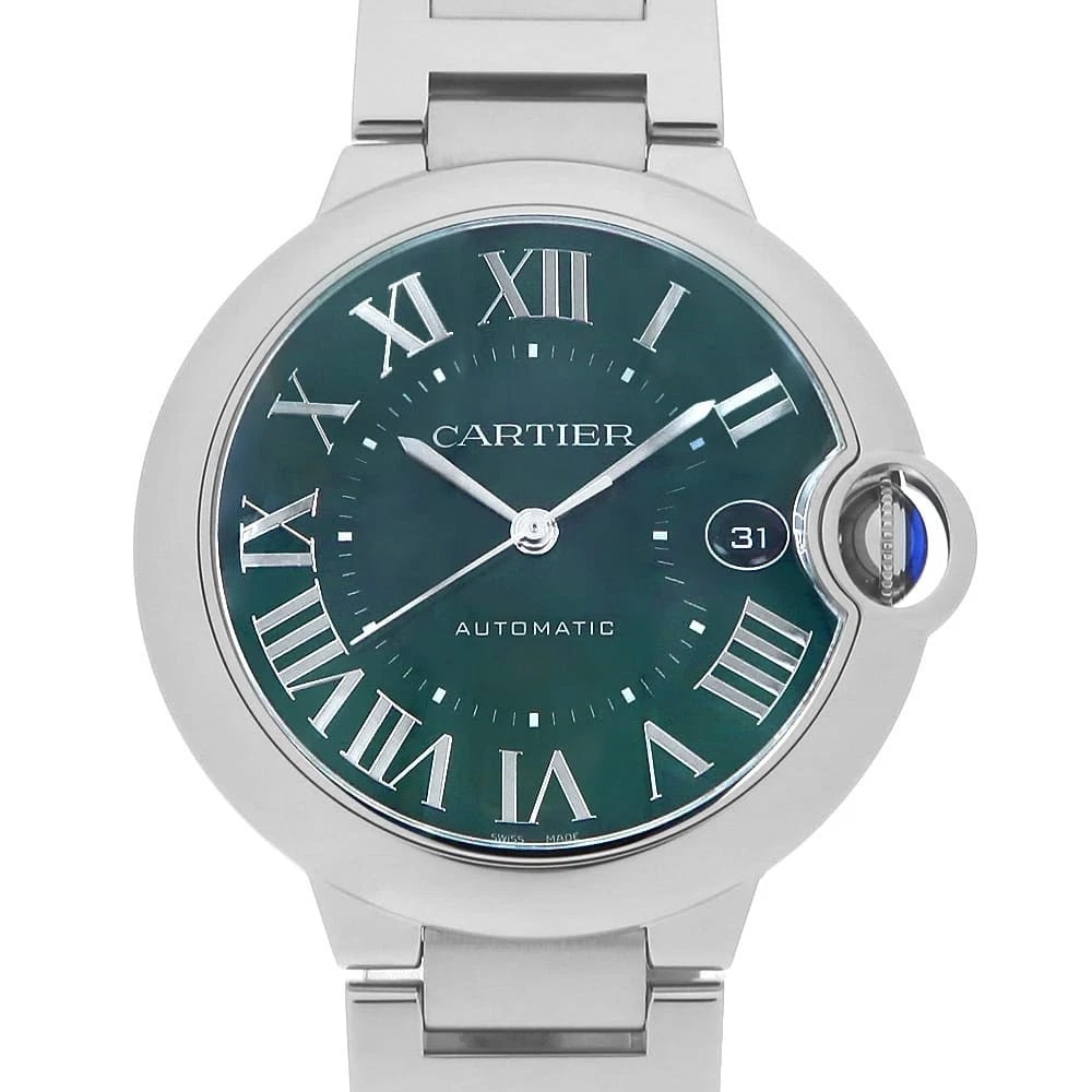 CARTIER BALLON BLEU WRIST WATCH: Cartier Ballon Bleu Wrist Watch Brand: Cartier Type: Wrist watch Material: Band Material Stainless Steel, Case Material Stainless Steel Color: Green Size: Case:W40mm Circumference of Wrist:19cm A